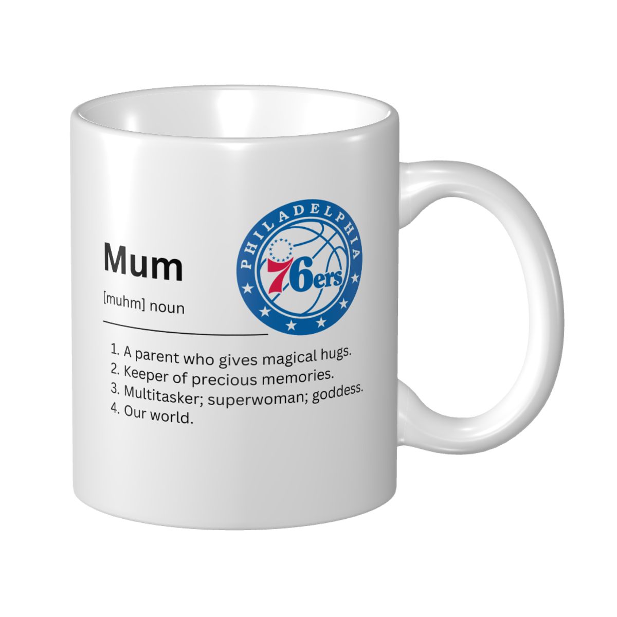 Philadelphia 76ers Minimalist Dictionary Mother's Day Ceramic Mug