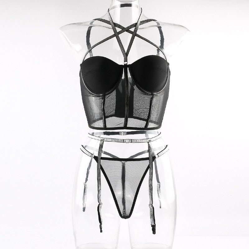 Push Up Sexy Women Sequins Bandage Camis Corset Tops Shiny Glitter Camisole Bustier Lingerie Bralette Nightclub Mesh Cropped Top