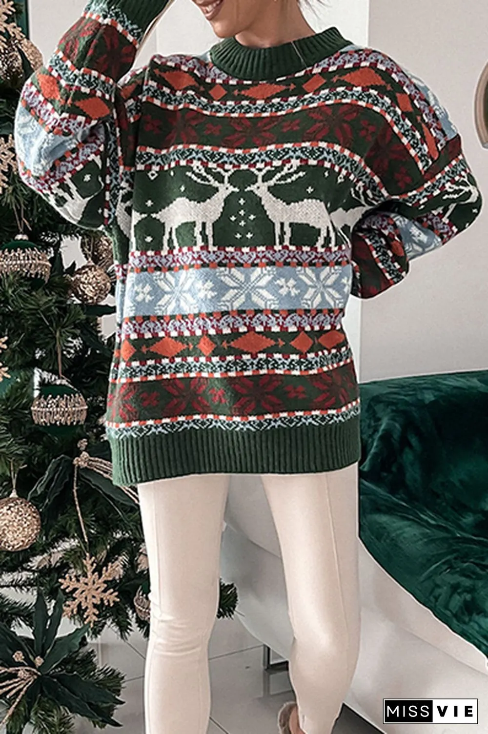 Casual Geometric Wapiti Patchwork Basic O Neck Tops
