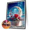 >SALE<5D DIY Full Round Drill Diamond Painting Red Rose Under the Moon Decor 30x40cm