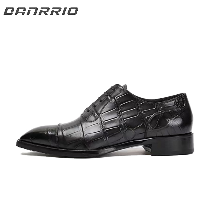 DANRRIO Crocodile Print Formal  Business Handmade Vintage British Leather Shoes  DANRRIO.COM DANRRIO