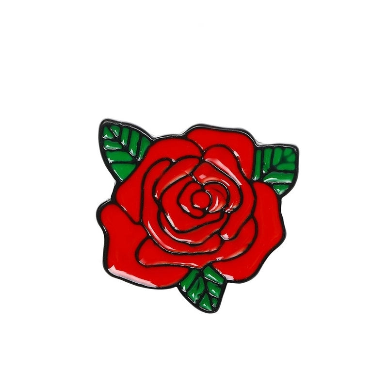 Fashion Pin Rose Alloy Enamel Unisex Brooches