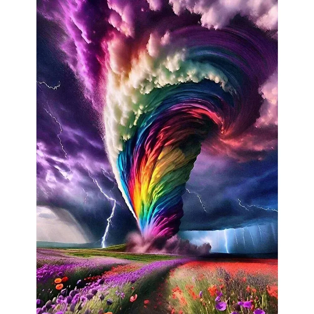 Full Round Diamond Painting - Multicolored Clouds(Canvas|50*60cm)