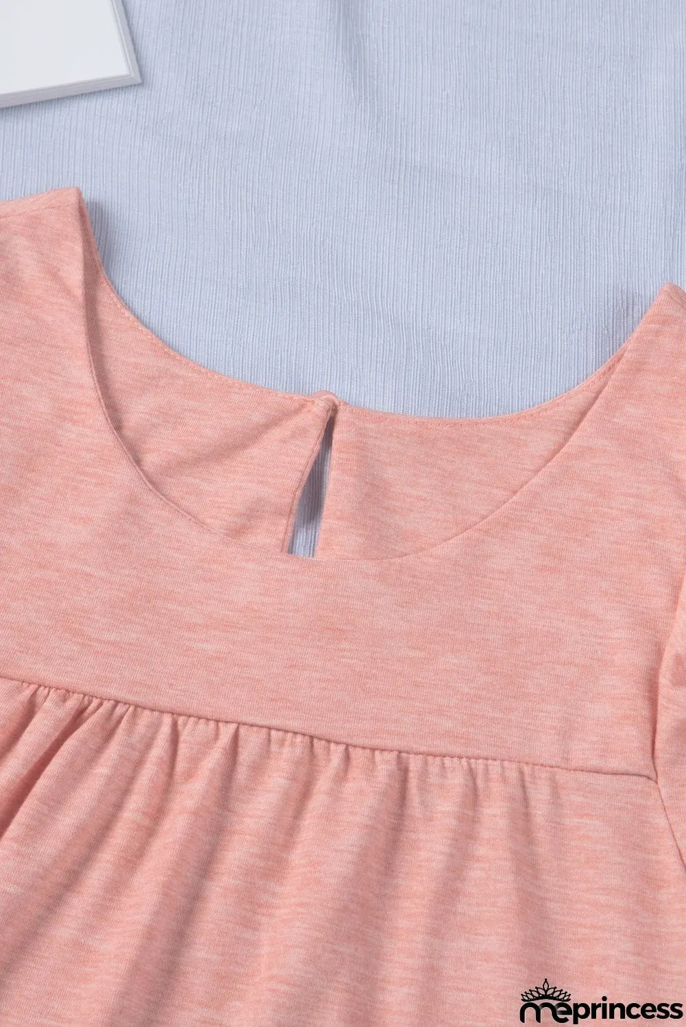 Keyhole Back Ruffled Sleeveless Top