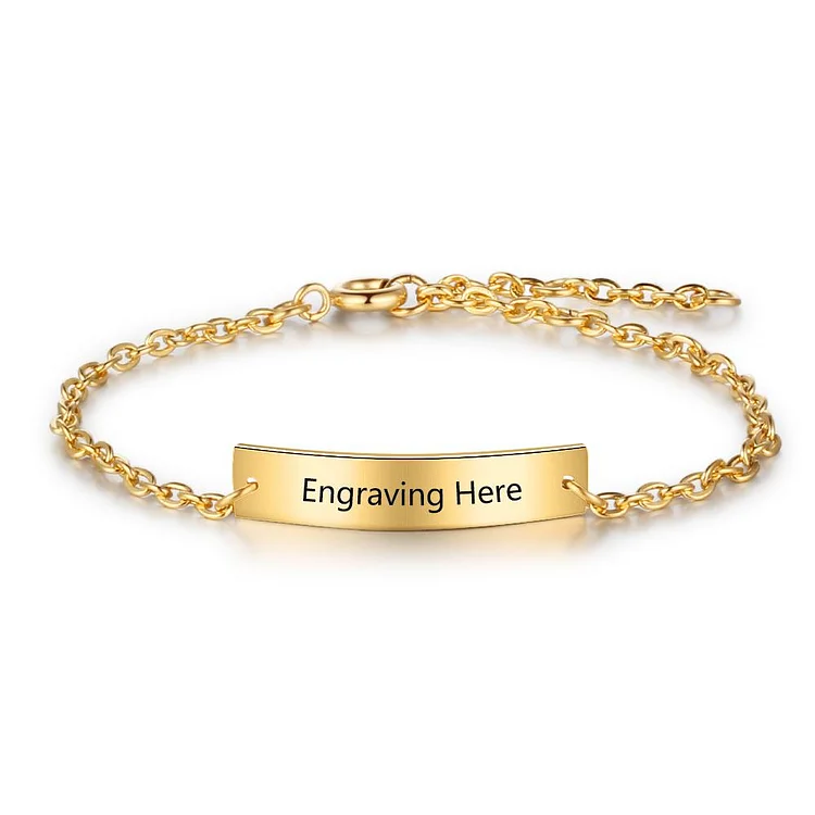 Stainless Steel Bracelet Engraving Personal Bracelet Gold Plated Adjustable Customized For Women