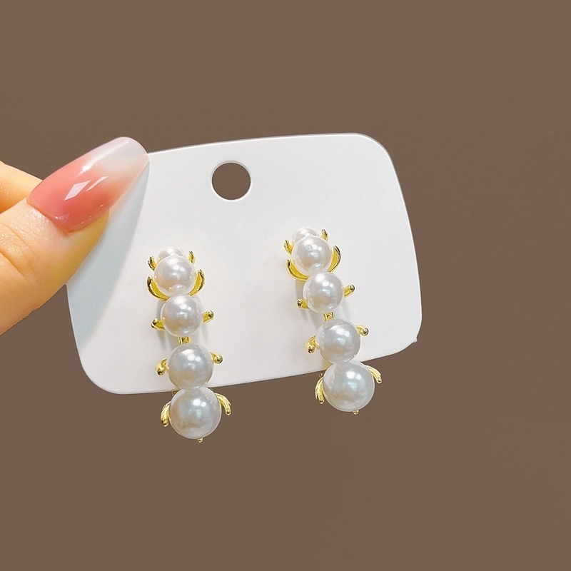 1 Pair Minimalist Classic Style Round Beaded Imitation Pearl Earrings Ear Studs