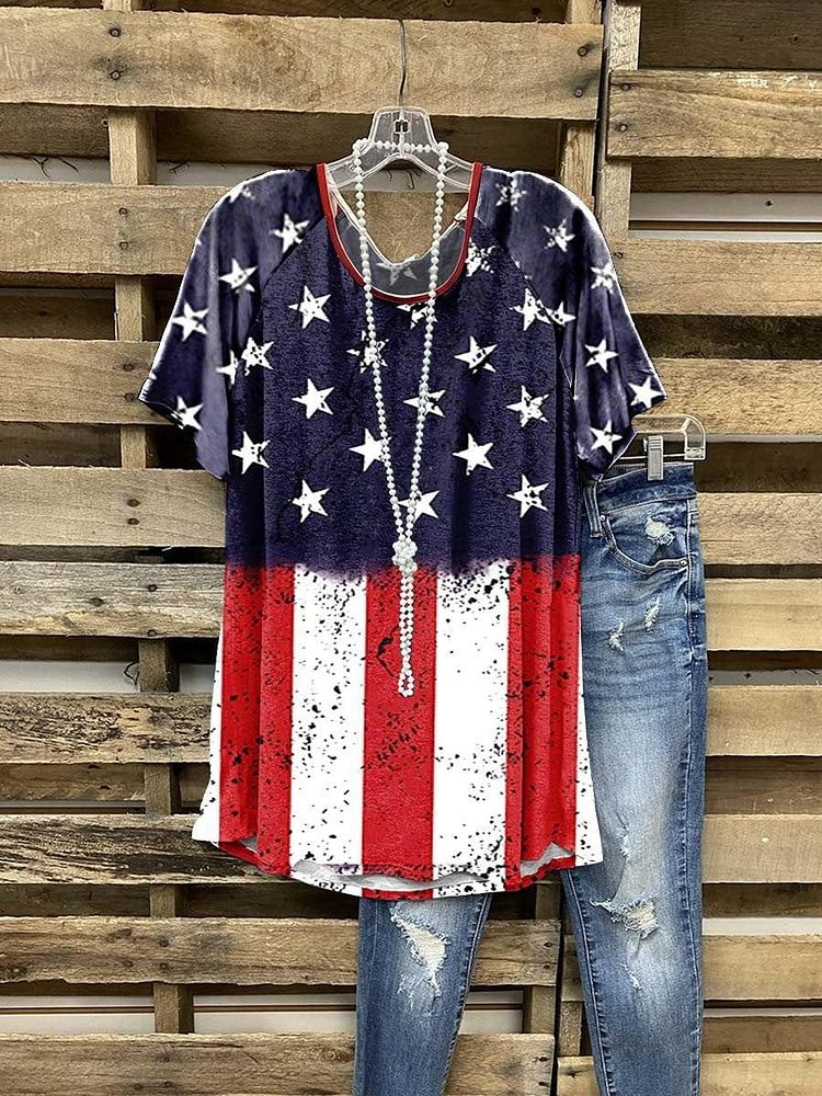 Women's Star Flag Casual Top