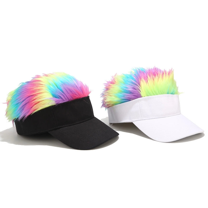 New Colorful Wig Baseball Cap Men's And Women's Street Fashion Peaked Cap Casual Golf Cap Fan Hat
