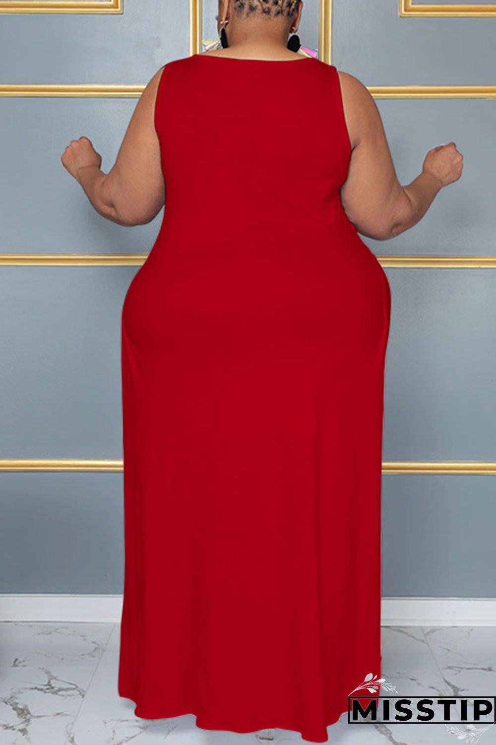 Blue Casual Solid Patchwork Slit V Neck Plus Size Two Pieces