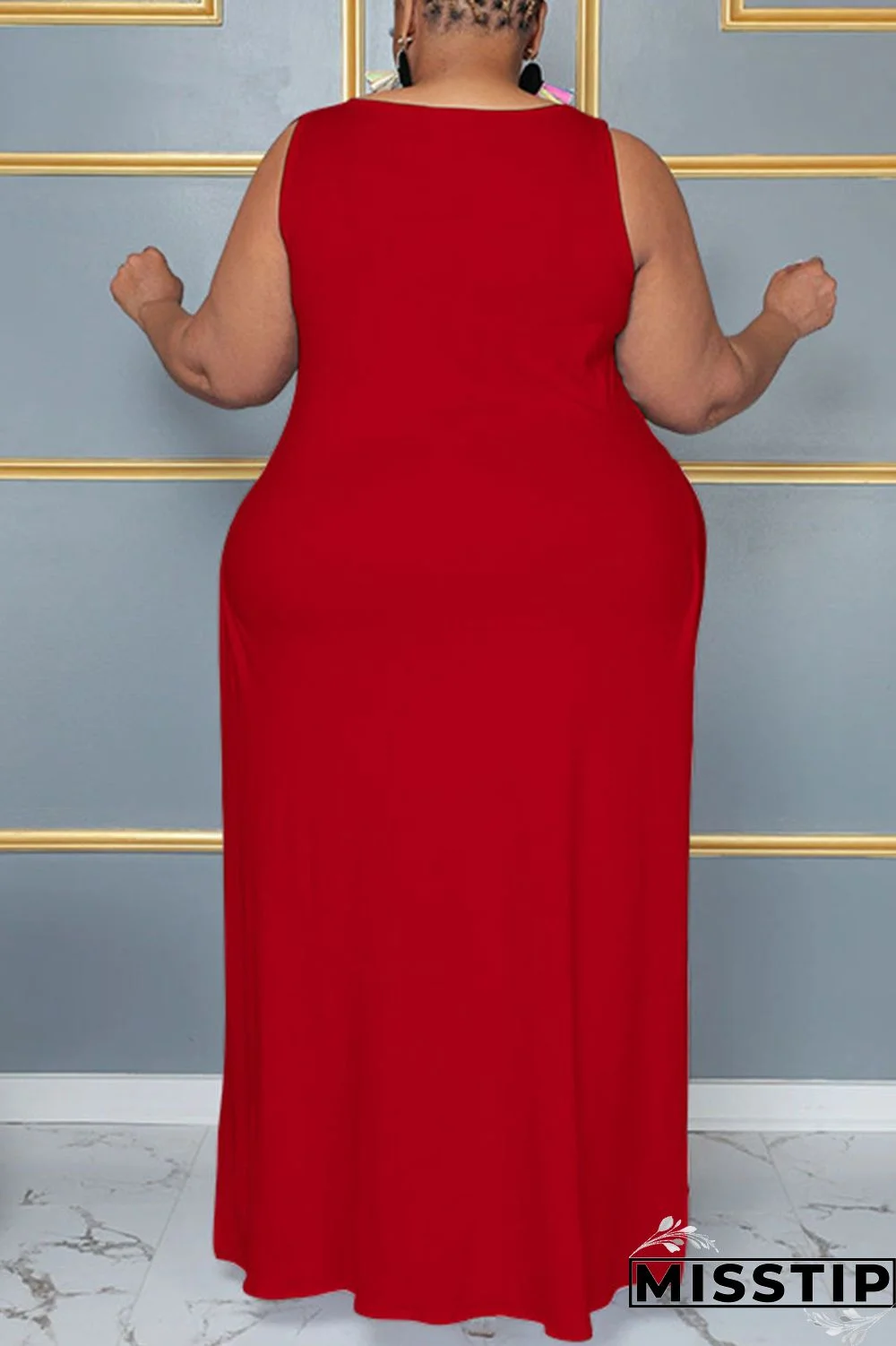 Blue Casual Solid Patchwork Slit V Neck Plus Size Two Pieces