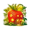 (US Local)Double Sided Special Shape Strawberry House Diamond Painting LED Light Ornaments