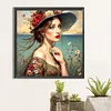 Diamond Painting -DIY Round Drill Girl(40x40cm)