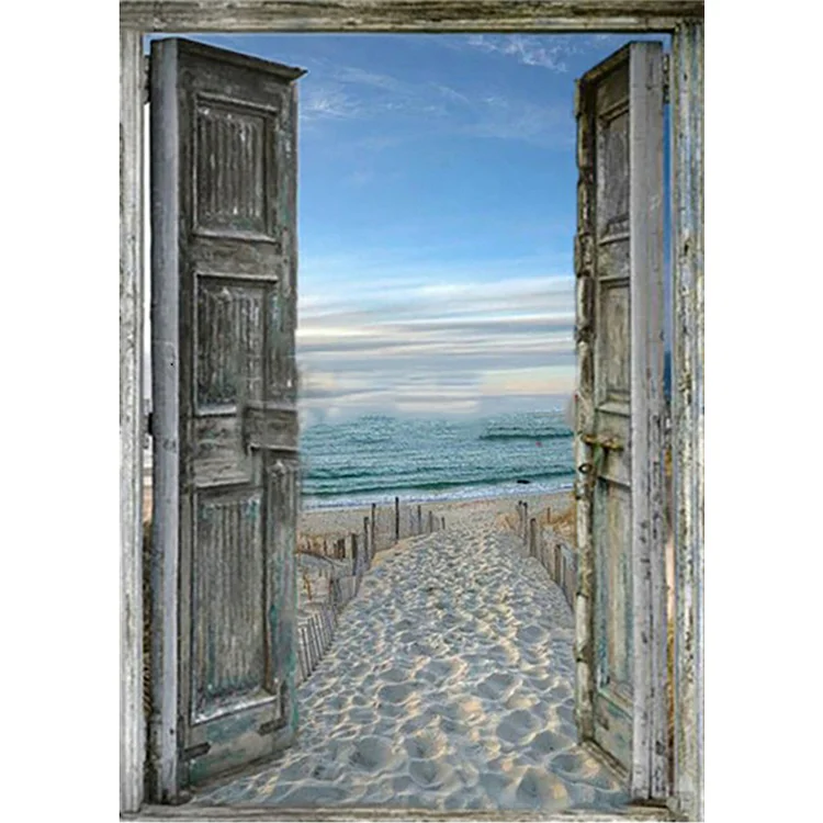 Beach Door   Diamond Painting  30*40CM