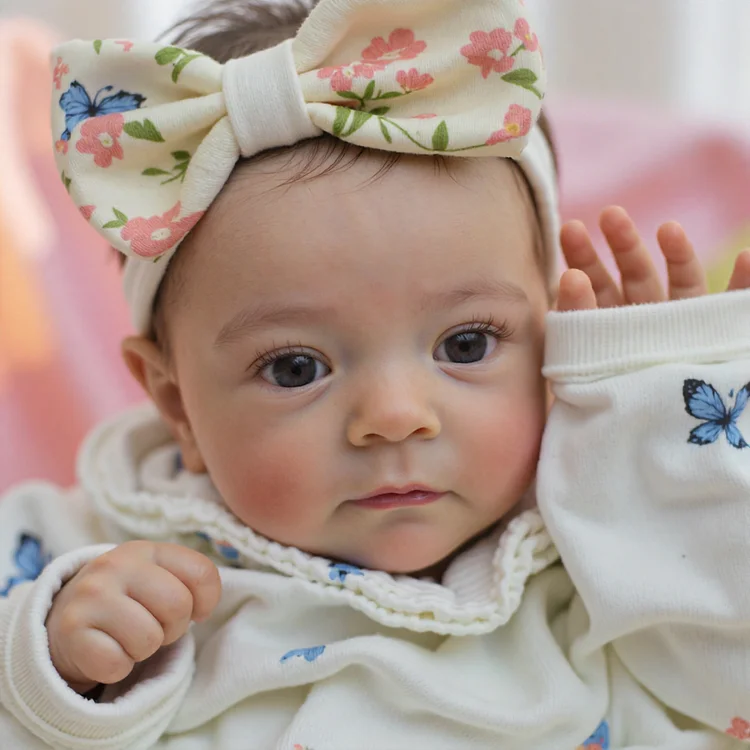 Newborn 18'' Realistic Lifelike Reborn Baby Awake Girl Doll Named Bunny with Bright Blue Eyes & Delicate Painted Detalis By Dollreborns®