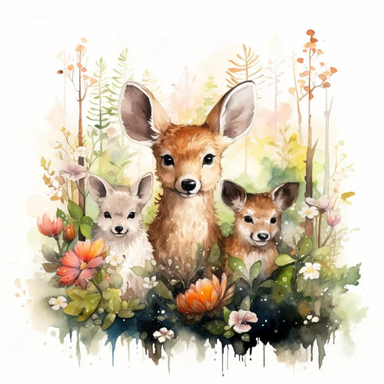 Forest Animals 30*30CM (Canvas) Full Round Drill Diamond Painting gbfke