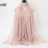 Pleated Linen Cotton Scarf Woolen Edge Women Hijab Shawl