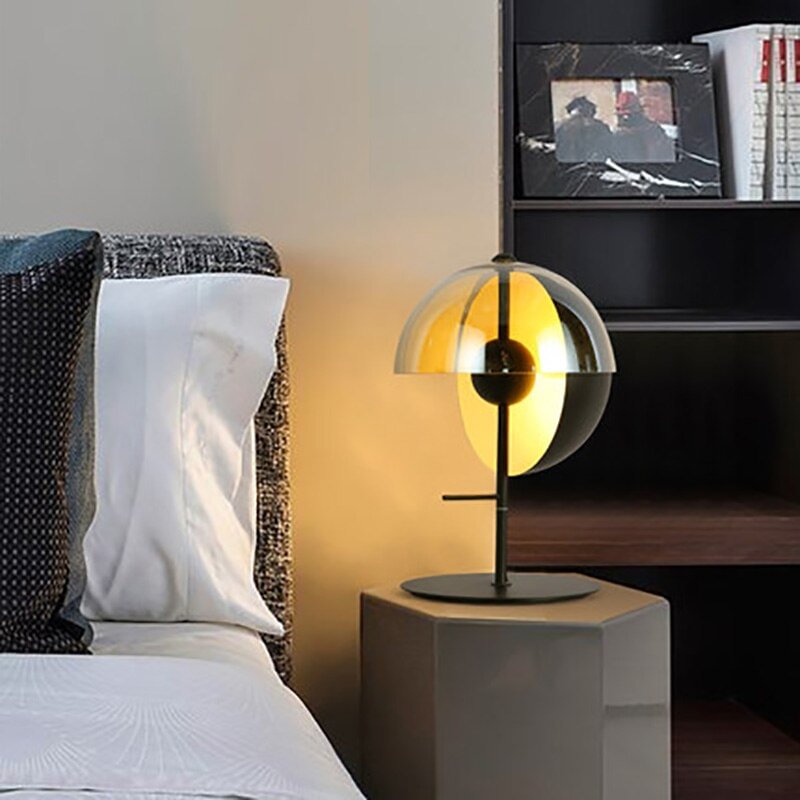 Desktop Decoration Glass Led Table Lamp Fashion Metal Body For Bedroom Study Lamp Bedside Lamp Light Desk Lights