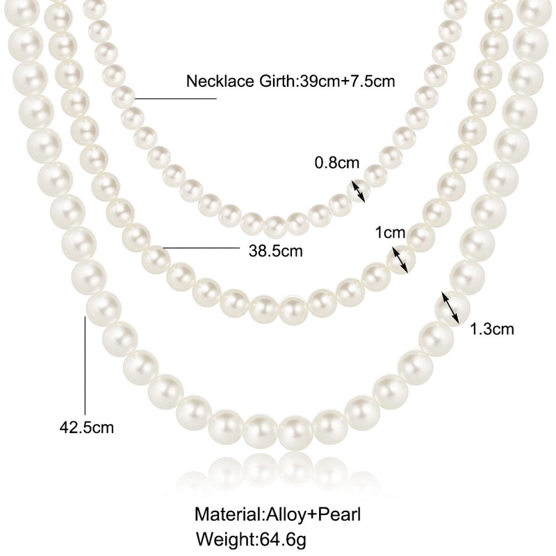 Fashion Round Artificial Pearl Women's Necklace 1 Piece2
