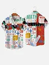 Double Pocket Math Class Formulas and Cubes Printing Men's Short Sleeve Shirt