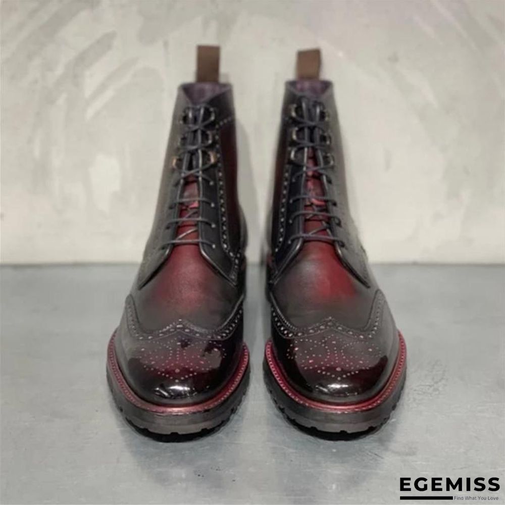 Bullock Carved Genuine Leather Vintage Rub Color Martin Boots | EGEMISS