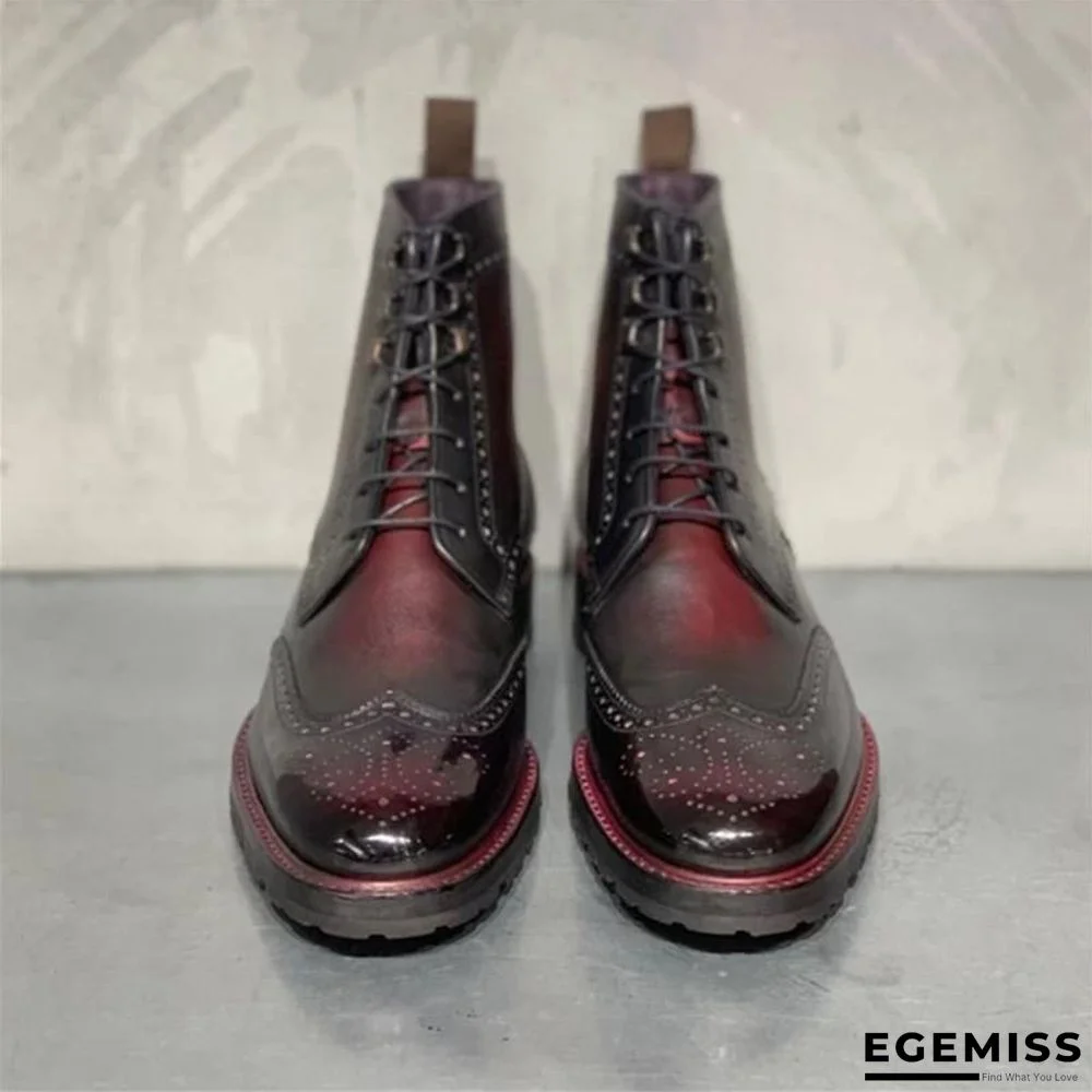 Bullock Carved Genuine Leather Vintage Rub Color Martin Boots | EGEMISS