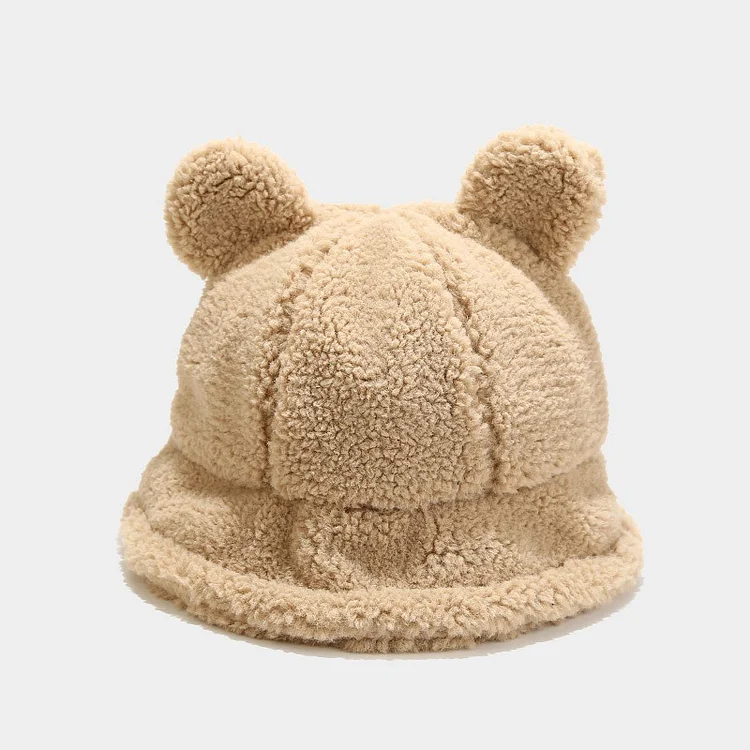 Cute Bear Ears Woolen Fisherman Hat Warm - Modakawa modakawa