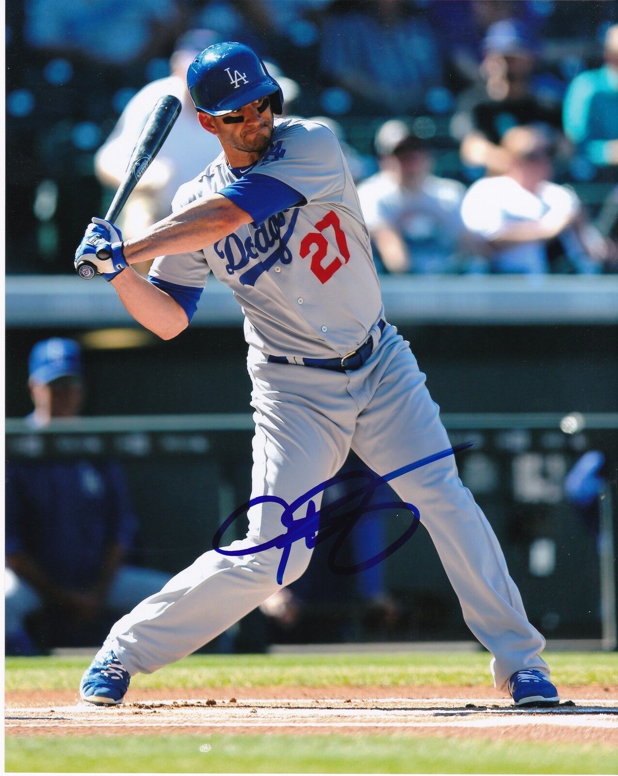 JUSTIN RUGGIANO LOS ANGELES DODGERS ACTION SIGNED 8x10