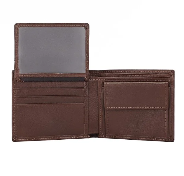 Retro casual cowhide men's wallet short vertical style