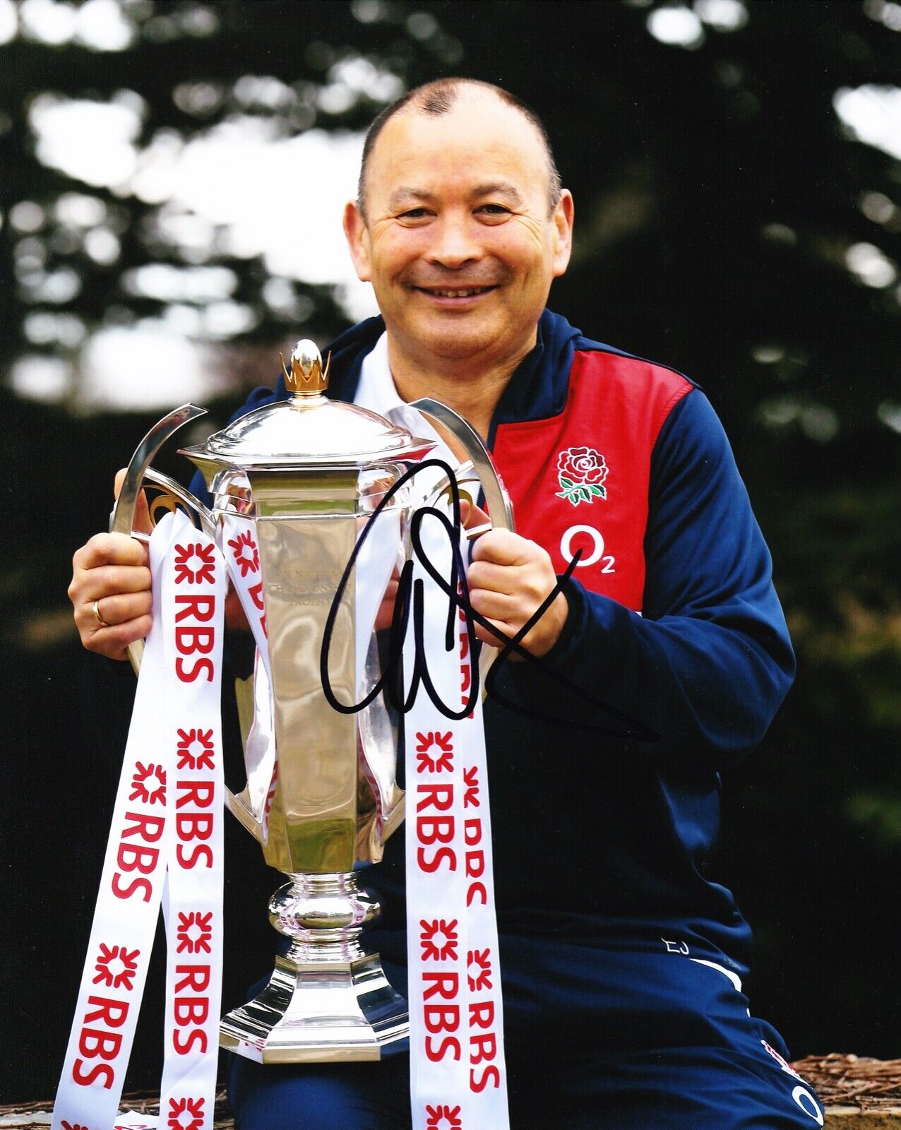 Eddie Jones Signed 10X8 Photo Poster painting England RUGBY Coach SIX NATIONS AFTAL COA (H)