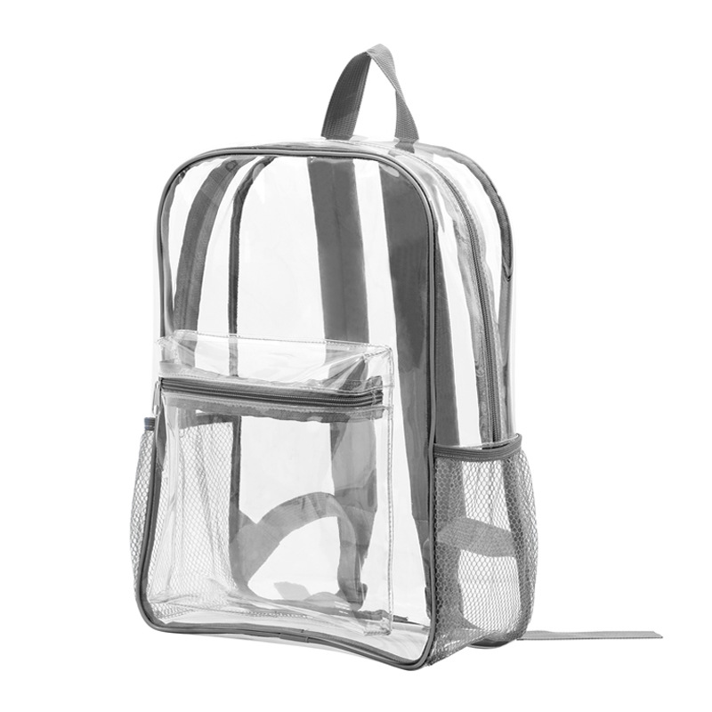 Large Capacity Transparent Backpack PVC Casual Zipper Waterproof Clear Backpack School Bag Travel Bagpack Vacation Beach bag Back to School