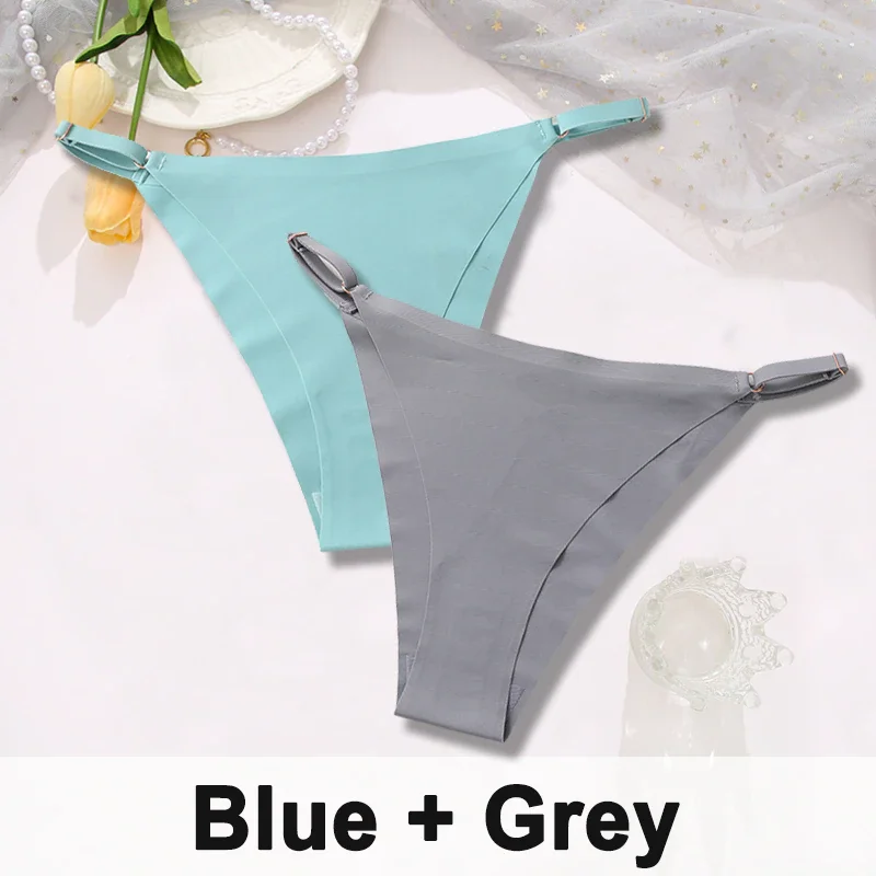 Billionm Women Sexy Ice Silk Panties Seamless Brazilian Panty Adjustable Waist Bikini Underwear Female Low Waist Soft Intimates Lingerie