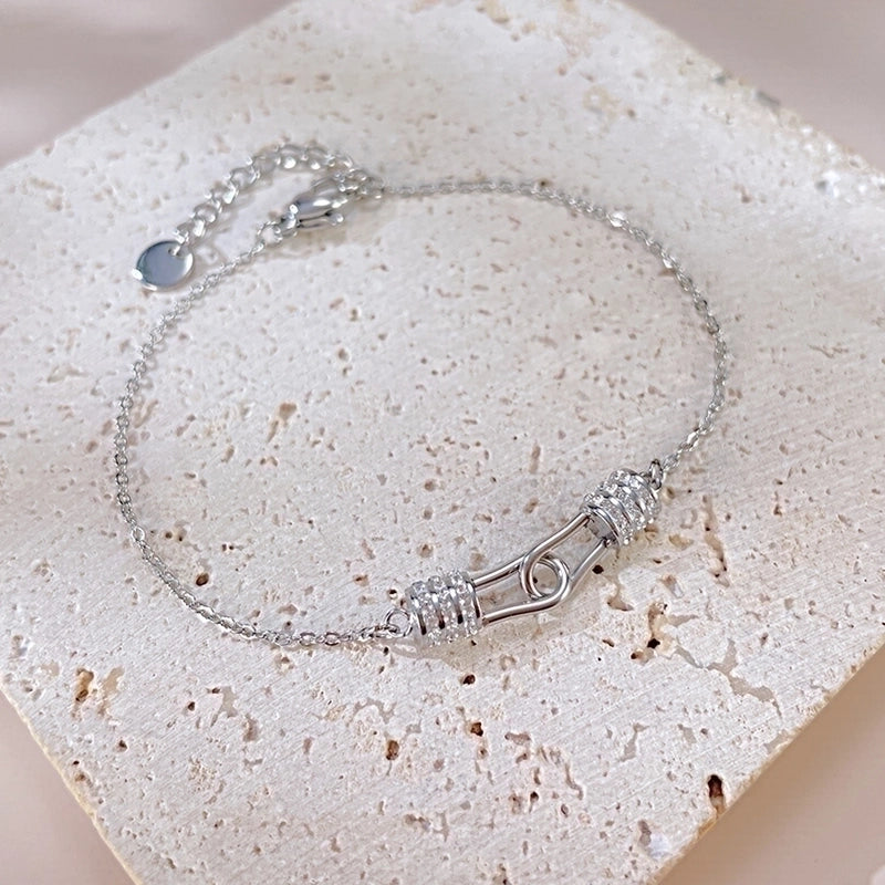 Elegant Minimalist Geometric Stainless Steel Zircon Bracelets In Bulk