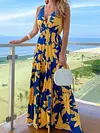 Contrast Color Sleeveless Maxi Dress