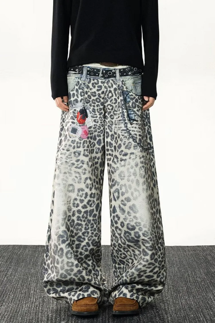 Lazy Style Harajuku Artistic Trendy Straight Denim Pants