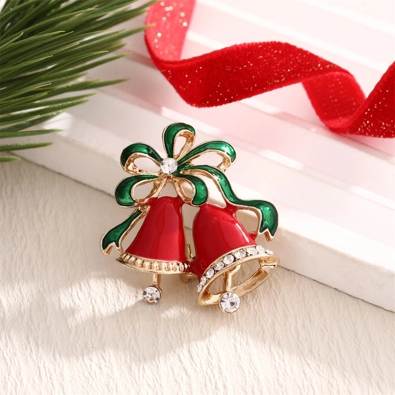 Cute Christmas Pin Bell Alloy Enamel Women’s Brooches