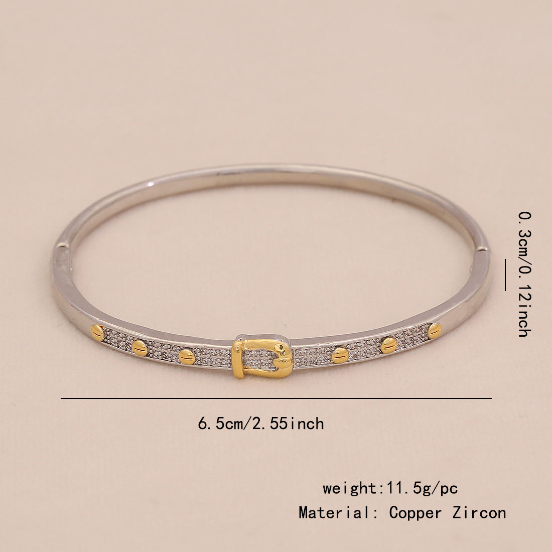 Gold Heart Bracelet Snake-Shaped Leopard Head Copper Micro-Inlaid Bracelet Exclusive For B636