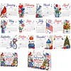 DIY 2027 Diamond Painting Calendar Art Kit Paper Desk Calendar Desktop Decoration Craft Kit