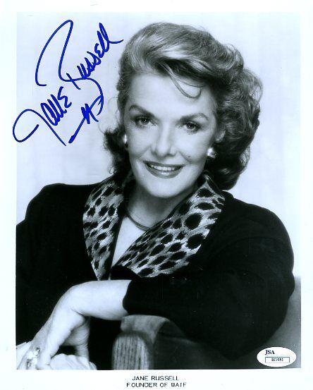 Jane Russell Signed Jsa Certed 8x10 Authentic Autograph