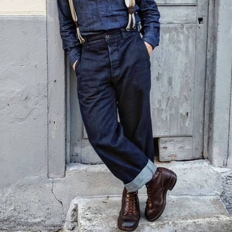 Vintage Men's Paris Button Straight Jeans