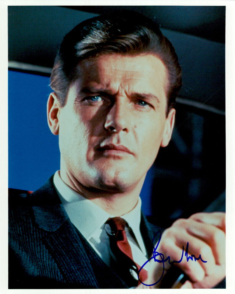 Roger Moore signed authentic 8x10 Photo Poster painting COA