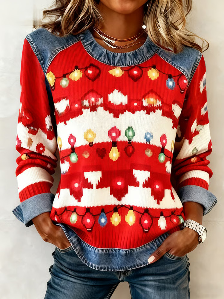 Women's Casual Christmas Printed Sweatshirt elevenforest