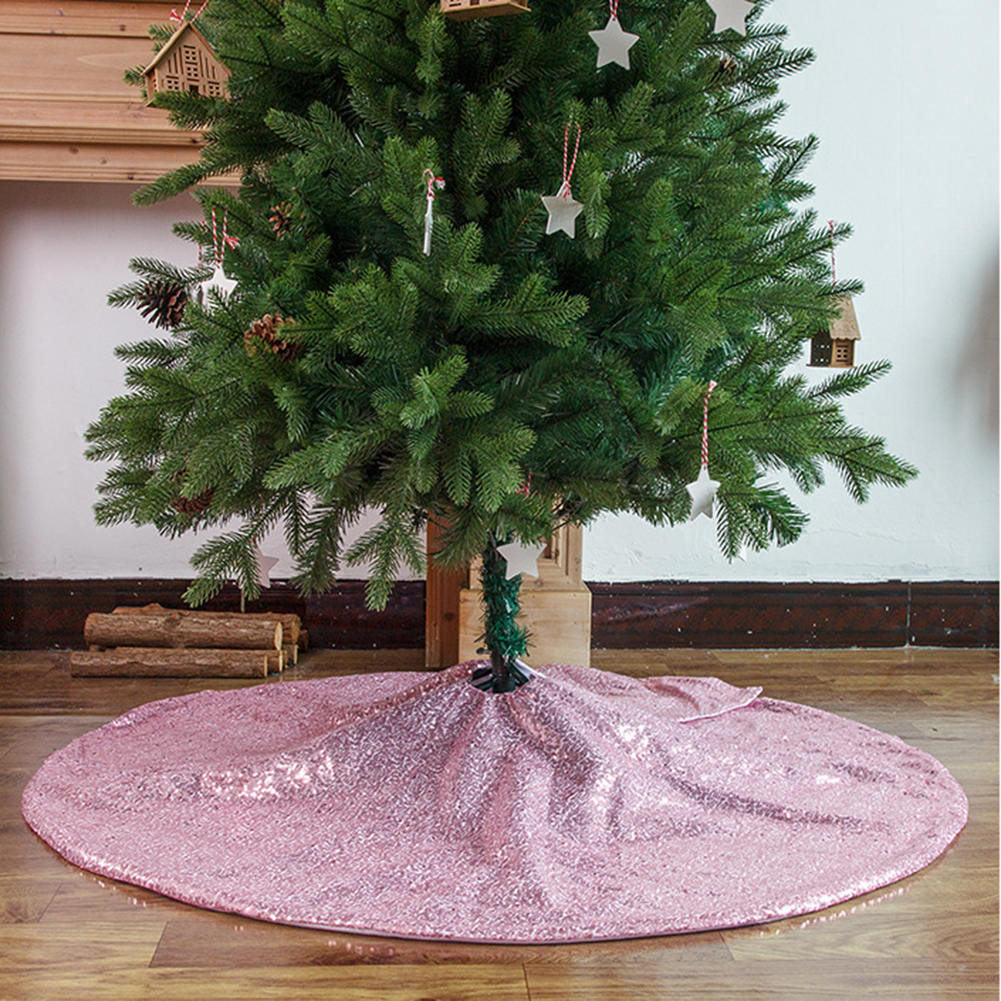 

Christmas Embroidered Sequin Tree Skirt Xmas Tree Bottom Apron Floor Mat, 90cm, 501 Original