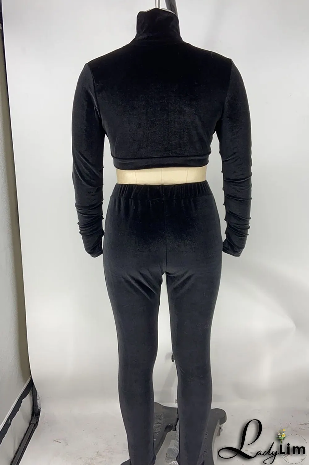 Red Sexy Solid Patchwork Turtleneck Long Sleeve Two Pieces
