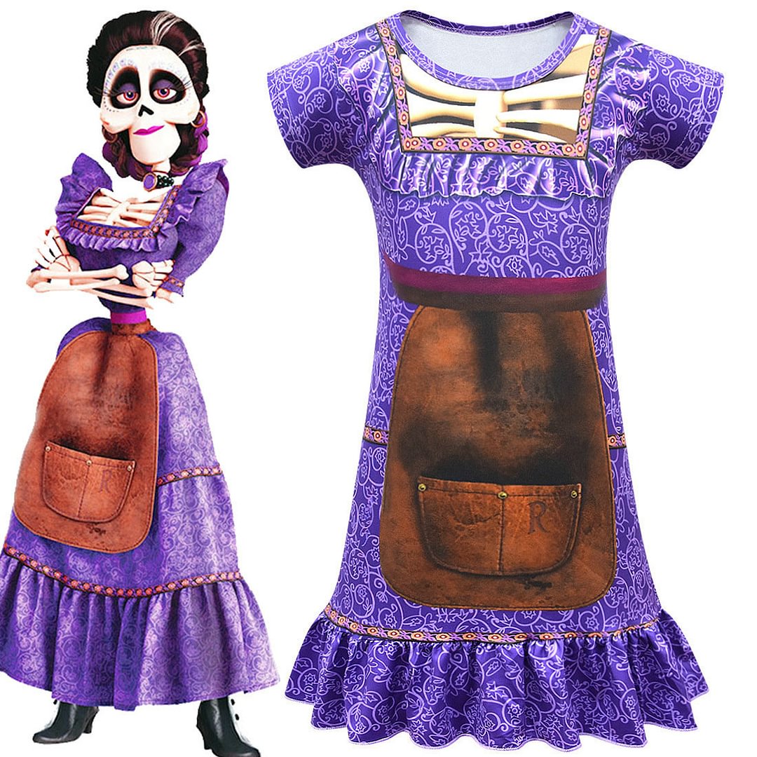 Halloween Anime Coco Mama Imelda cosplay child Girl 3D printing dress skirt Makeup party costume-Pajamasbuy