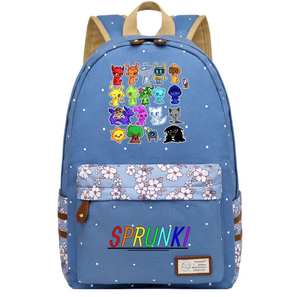Mayoulove Sprunki Pattern Backpack Lightweight Design for School and Outdoor Activities-Mayoulove