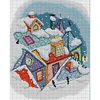 >SALE<Full Embroidery Cotton Thread 14CT Printed Snow on the Roof Cross Stitch 39x46cm