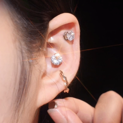 Jolieaprile Magnetic Diamond Stud  Ear Clip
