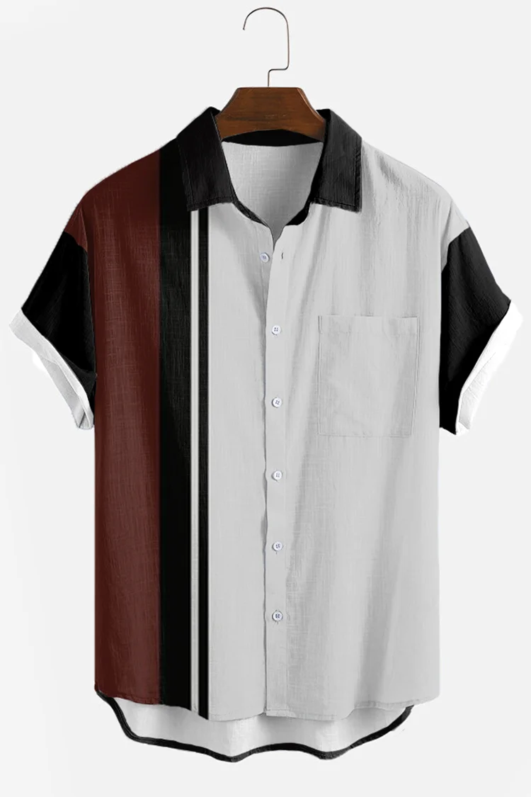 Red And Black Short-Sleeved Shirt