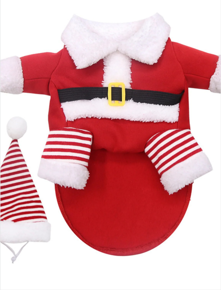 Big Dog Cat Santa Clothes Dog Ethnic For Indoor and Outdoor UseOutdoor Dog Clothes -Pet Christmas Clothes