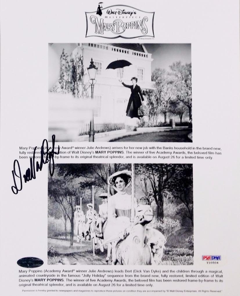 Dick Van Dyke Signed Mary Poppins 8x10 Photo Poster painting Photo Poster paintinggraph PSA Y10504 Auto